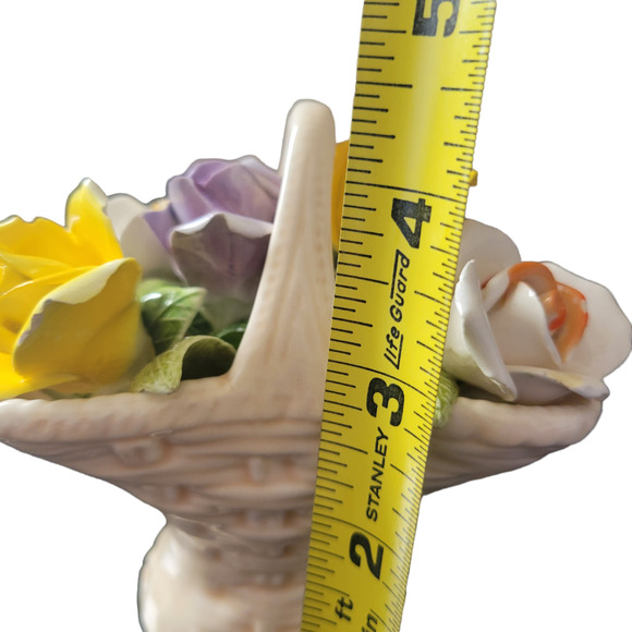 Ceramic Flower Basket Signed Japan Wicker looking Basket Excellent condition - Picture 8 of 8